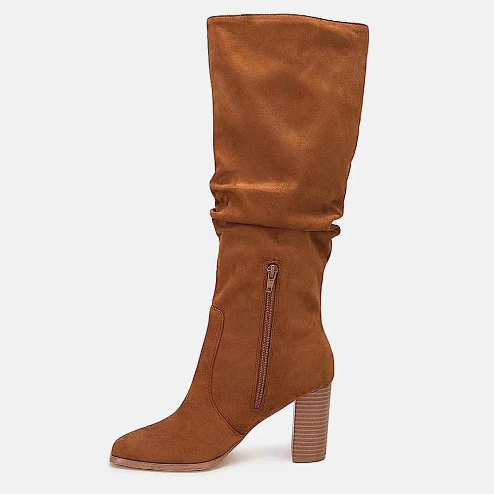 🆕🤎JULIET HOLY: Chunky Heel Square Toe Boot ✨WIDE CALF FRIENDLY✨SZ 9 - Picture 6 of 12